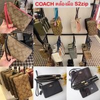 ราคา แท้100% คล้องมือ SizeSแบบ2ซิป COACH F66506 DOUBLE CORNER ZIP WRISTLET IN SIGNATURE (11939349624)