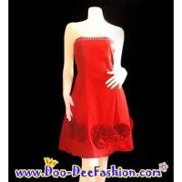 ราคา ชุดราตรีเกาะอก L-K105 ชุดราตรี,ชุดไปงานแต่ง,ชุดออกงาน ผ้าไหมเกาหลี แต่งเลื่อมช่วงอก แวววาวมากๆ (สีแดงสด) (21155297879)