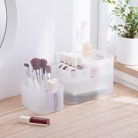 ราคา Nachuan กล่องเก็บเครื่องสำอางโปร่งใส Simple Home เครื่องเขียนอุปกรณ์อาบน้ำ Frosted กล่องเก็บพลาสติก (28867711508)