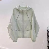 ราคา เสื้อผ้าป้องกันแสงแดดระบายอากาศสําหรับผู้หญิงเสื้อคาร์ดิแกนน้ําหนักเบาเสื้อแจ็คเก็ตกันแดดมีฮู้ดสําหรับฤดูร้อนสําหรับขนาด เล็กกระทัดรัด (42827918414)