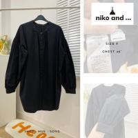 ราคา niko and เสื้อ ตัวยาว เดรสสั้น แขนพ่อง สีดำ มือสอง (22585078641)