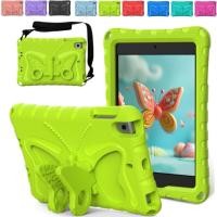 ราคา เด็ก EVA สําหรับ iPad mini 1 2 3 4 5 7.9 นิ้ว A1432 A1538 A2124 A2125 น่ารักการ์ตูน 3D ขาตั้งผีเสื้อแท็บเล็ตพร้อมสายคล้อง (46454529242)
