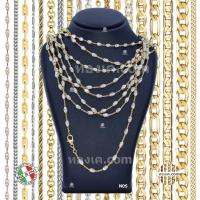 ราคา 18K-N0S สร้อยคอทองคำแท้ ITALY 750 รุ่น บีดเชน สองกษัตริย์ Beads Chain WG320 (29823615557)