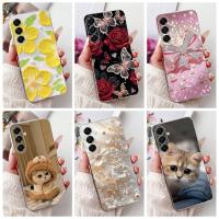 ราคา สําหรับ Samsung Galaxy A17 ใหม่ Elegant Floral Cat ภาพวาดปลอก SamsungA17 17 ซิลิโคนอ่อนนุ่ม TPU เคสโทรศัพท์ (24045769346)