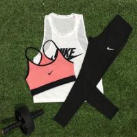 ราคา ชุดโยคะ ชุดออกกำลังกาย **งานสกรีน NIKE** Set 3 ชิ้นงานฟรีไซส์ (1489357476)