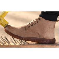 ราคา รองเท้าเซฟตี้ หุ้มข้อ หัวกันกระแทก พื้นกันตะปู หนังแท้ สีน้ำตาล (8666521819)