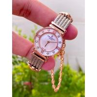 ราคา Charriol st. Tropez pink MOP diamonds 24.5 mm Pink gold M size (29951672385)