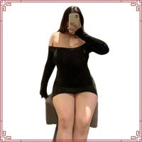 ราคา Plus size เสื้อผ้าสาวอวบ❤นอนไม่ได้นอน ชุดนอนเซ็กซี่สาวอวบ ไซส์ใหญ่ ชุดนอนซีทรู แขนยาว ปาดไหล่ รัดรูป ชุดชั้นในเซ็กซี่ยั่ว ,คนอ้วนใส่ได้ (55104939043)