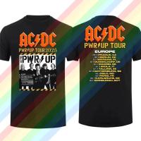 ราคา ใหม่ เสื้อยืดผู้ชายผู้หญิง เสื้อยืดลำลอง AC Power Up World Tour DC EUROPE เสื้อยืดกราฟิกแขนสั้น เสื้อยืดเท่ (57255679600)