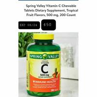 ราคา วิตามิน c spring valley นำเข้าจากอเมริกา เสริมสร้าง ภูมิต้านทาน (23269925300)