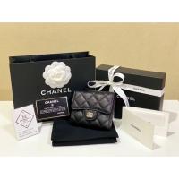 ราคา New✨ Chanel Tri-Fold Compact Wallet(Small Size) in Black Cavier Light Gold Hardware Holo299 (7839988607)