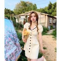 ราคา มินิเดรสทรงเชิ้ตสีเหลืองพาสเทลป้าย GRACE (22012770961)