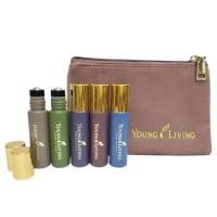 ราคา YL Inspired 10ml Glass Essential Oil Roller Bottle Set of 5 bottle and Velvet Pouch Bag Young Living (29843927092)