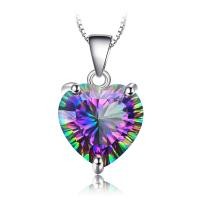 ราคา TANITTgemsสร้อยคอทองคำขาวประดับจี้พลอยโทพาสแท้รูปหัวใจ(Mystic Topaz) (6456733615)