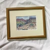 ราคา ภาพวาดสีน้ำพร้อมกรอบรูป ภาพทิวทัศน์ญี่ปุ่น กรอบรูปแต่งบ้านมือสอง (7367482734)