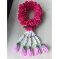 ราคา พวงมาลัยไหว้พระ มาลัยดอกดาวเรืองสีบานเย็นชายจำปีสีชมพู5ชายพวงแน่นๆๆ (10911777261)