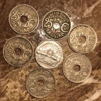 ราคา เหรียญเก่าฝรั่งเศส 25 Centimes ปี 1921, 24, 25, 29, 32 (8741539799)
