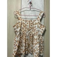 ราคา เสื้อสายเดี่ยว ปรับสายผูกโบว์ด้านหลังได้ลายดอกไม้สีส้ม (23164740529)