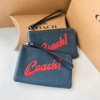 ราคา ✨ Coach คล้องมือ 1 zip S ✨CORNER ZIP WRISTLET WITH COACH GRAPHIC IN DENIM CU253 (29405505240)
