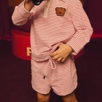 ราคา lookbookpetite milkshake shorts กางเกงขาสั้นเด็ก ลายทาง รุ่น milkshake shorts สี red velvet (56905345472)