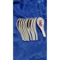 ราคา ช้อนกระเบื้องดอกแดง วินเทจ ของโบราณเก่าเก็บ (47303306774)