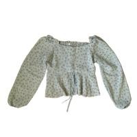 ราคา เสื้อปาดไหล่ ลายดอกไม้ สีฟ้า ผ้านิ่ม (27925602878)
