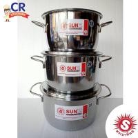 ราคา SUNZ ชุดหม้อหุงต้ม เบอร์ 18, 20, 22 ซม. พร้อมฝา ตราพระอาทิตย์ (เครือหัวม้าลาย) (17984735220)