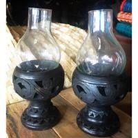 ราคา เชิงเทียนดินเผา (ราคา/1ชิ้น)(สีดำ) (940723859)