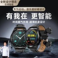 ราคา เทคโนโลยีสีดําสไตล์ใหม่สมาร์ทวอท์ชชุดหูฟังบลูทูธสองในหนึ่งเดียว NFC4G ข้อความเตือน Heart Rate Slee (42027678439)