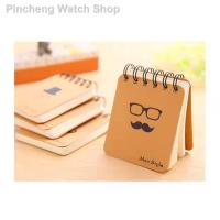 ราคา ▦สมุดโน๊ตขนาดเล็กลายหนวด กระดาษคราฟท์ แบบห่วงบน จดบันทึก แบบพกพา ขนาด 8.5*9.5 ซม.#H027 (8599249239)