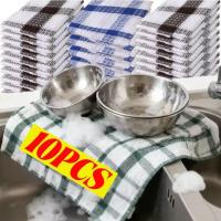 ราคา 2-10ชิ้นผ้าทําความสะอาดห้องครัวนํามาใช้ใหม่สําหรับจาน,ผ้าขนหนูจานไมโครไฟเบอร์ดูดซับซุปเปอร์ | เคาน์เตอร์ กระจก | ไม่เป็นขุยไร้ริ้วเนื้อวาฟเฟิล (45355060686)