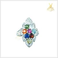 ราคา แหวนนพเก้าแท้ ตามตำราโบราณ เงินแท้925 ชุบทองคำขาว (24390212778)