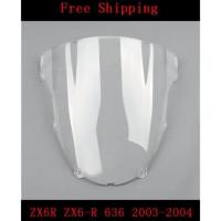 ราคา For Kawasaki ZX6R ZX6-R 636 2003-2004 ZX-6R motorcycle Double bubble windshield windscreen white (41778505679)