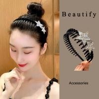 ราคา คาดผม หวีเสียบผมรูปดาวประดับคริสตัลสีเงินสวยงามเปร่งประกาย (20785037766)