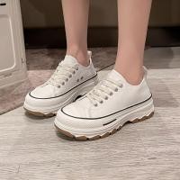 ราคา รองเท้าผ้าใบทรงสูงส้นเตี้ยสําหรับผู้หญิงรองเท้าผ้าใบผ้าใบ (26982865518)