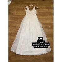 ราคา เดรสออกงานสีครีมเดรสราตรียาวสวยๆมือสอง (55455387966)