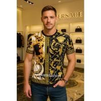 ราคา เสื้อเชิ้ตผ้าฝ้ายพิมพ์ลายเต็ม Versace (42505556265)