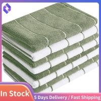 ราคา ดูดซับซุปเปอร์นุ่มและสีทึบ 8 ชิ้นผ้าขนหนูครัว-ผ้าเช็ดจานชุดแถบบันเทิงสีเขียวเข้มและสีขาว (55354941920)