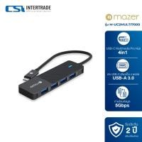 ราคา [สินค้าราคาพิเศษ ประกัน 1 ปี] Mazer ฮับ 4-in-1 USB 3.0 4 พอร์ต Black Edition สำหรับ Windows iOS Mac M-UC2MULTI7000 (27856972481)