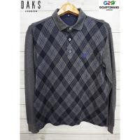 ราคา DAKS LONDON แท้ เสื้อยืดโปโลแขนยาวสก๊อตเทา (6736552630)