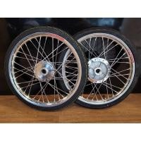 ราคา ชุดล้อเงิน ขอบ 1.40x17 ใส่ W110i LED รุ่นไมล์ดิจิตอล ดุมกระจกเงา พร้อมยางนอกลายไฟ+ยางใน (46303341717)