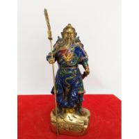 ราคา เทพเจ้า​กวนอู​ ปางยืนถือง้าวบัญชาการ วัดญวน เนื้อทองเหลืองลงยา สูง10นิ้ว (23819339924)