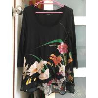 ราคา เสื้อยืดแขนยาวสตรีสีดำ Desigual แท้ (58002642456)