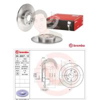 ราคา 08 6857 10 จานเบรค ล้อ R (ยี่ห้อ BREMBO) รุ่น Std MAZDA MX-5 NA, NB ปี 1989-1998 (8545005946)