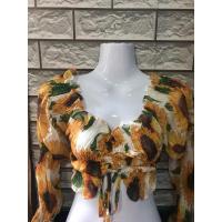 ราคา เสื้อปาดไหล่ลายทานตะวัน ใส่แบบในรูปได้ปาดไหล่ได้ (29869867735)