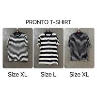 ราคา (สินค้ามือสอง)_พร้อมส่ง_สภาพใหม่มากค่ะ 90% เสื้อยืด PRONTO ลายขวาง size L,XL (57902338538)