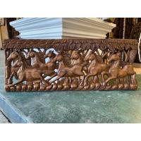 ราคา งานไม้สัก ม้าแกะสลัก ม้ามงคล 8 ตัว กว้าง 90 x สูง 35 x หนา 3 cm. ภาพม้าวิ่ง มงคล แต่งบ้าน Teak Wooden Carved Horse (42950222205)