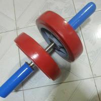 ราคา ลูกกลิ้งออกกำลังล้อคู่ลูกปืนมี4ลูกล้อโต8นิ้วงานเชื่อมทนตลอดอายุการใช้งานยางแดงนุ่มสัมผัสพื้นได้ดีมากๆงานทักษะ (9838128978)