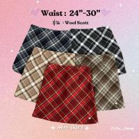 ราคา ทรงเอไหมพรม{รุ่น Wool Scott} เอว24”-30” ลายสก็อต Mini Skirt มีซับกางเกงด้านใน (42053369154)