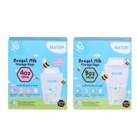 ราคา Natur เนเจอร์ ถุงเก็บน้ำนม ขนาด 4oz และ 8 oz 30 ถุง 1 กล่อง (41017314579)